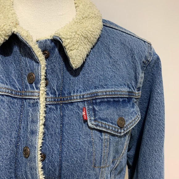 Levi’s faux shearling blue jacket Sz XL - Picture 8 of 8